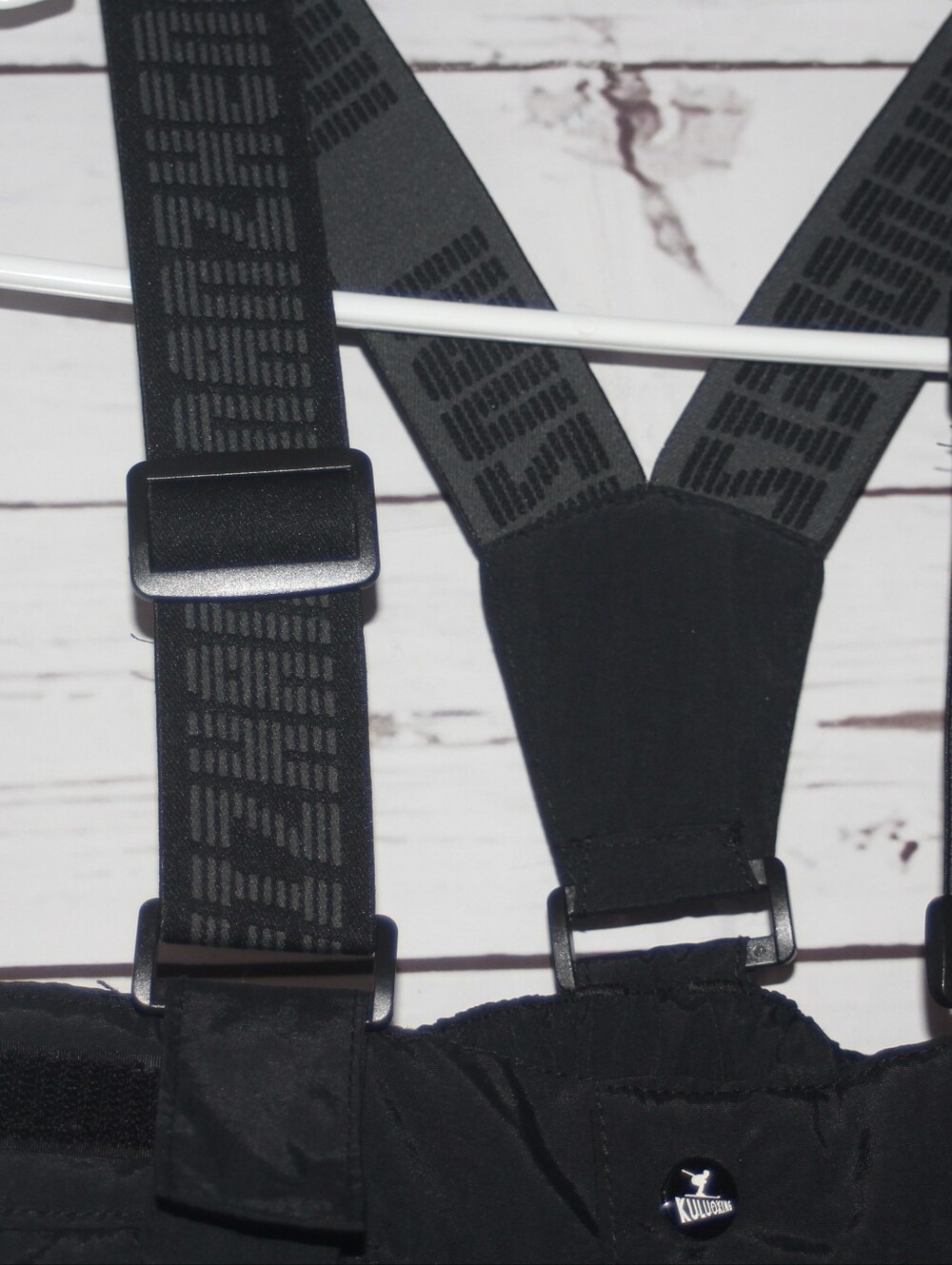 Black Kids' Ski Snow Pants with Adjustable Suspenders - Picture 4 of 8